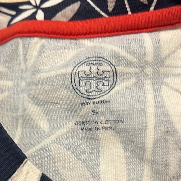 Tory Burch,Pima Cotton Shirt Dress Short Sleeve,Drawstring-Waist,Navy,Size S - Picture 2 of 8